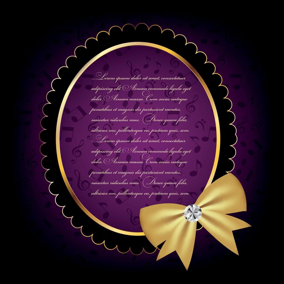 vintage frame with bow vector illustration