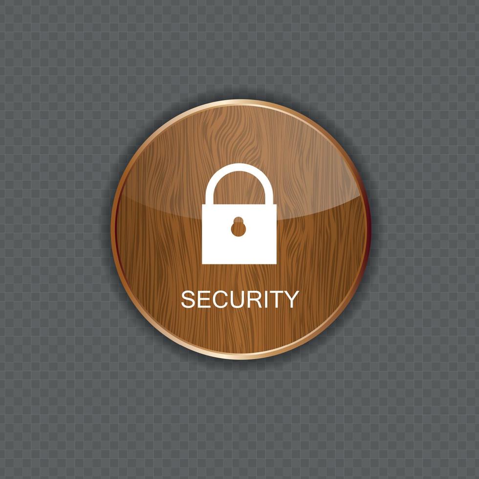 Security wood application icons vector