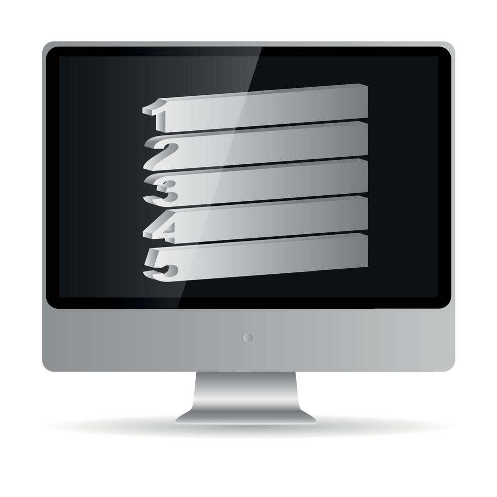 Abstract Computer display isolated on white baskground.Vector il vector
