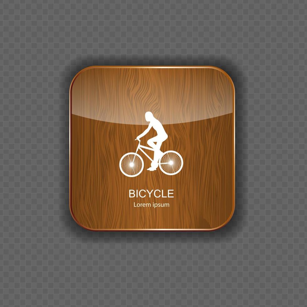 Bicycle wood application icons vector