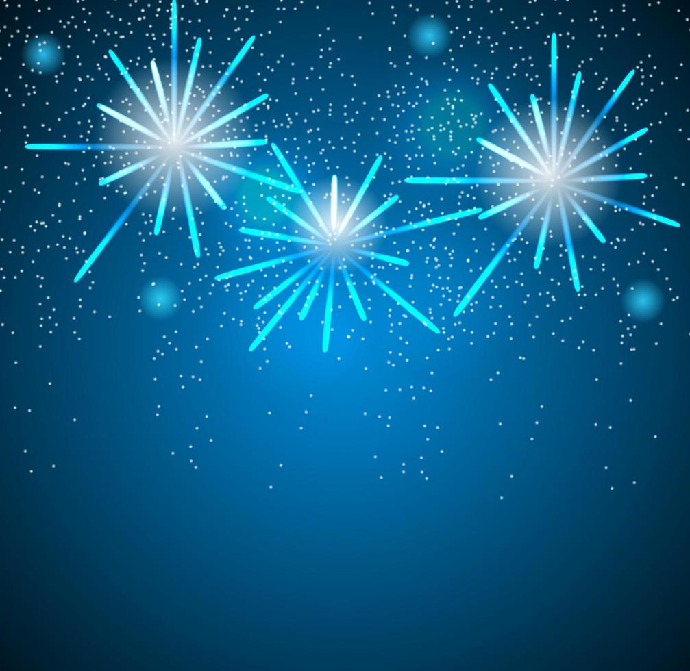 Glossy Fireworks Background Vector Illustration