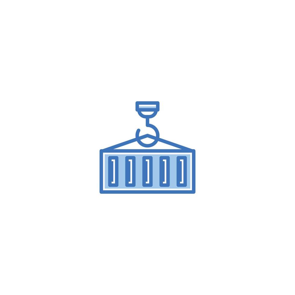 Container loading filled line icon. linear style sign for mobile concept and web design. Outline vector icon. Symbol, logo illustration. Vector graphic