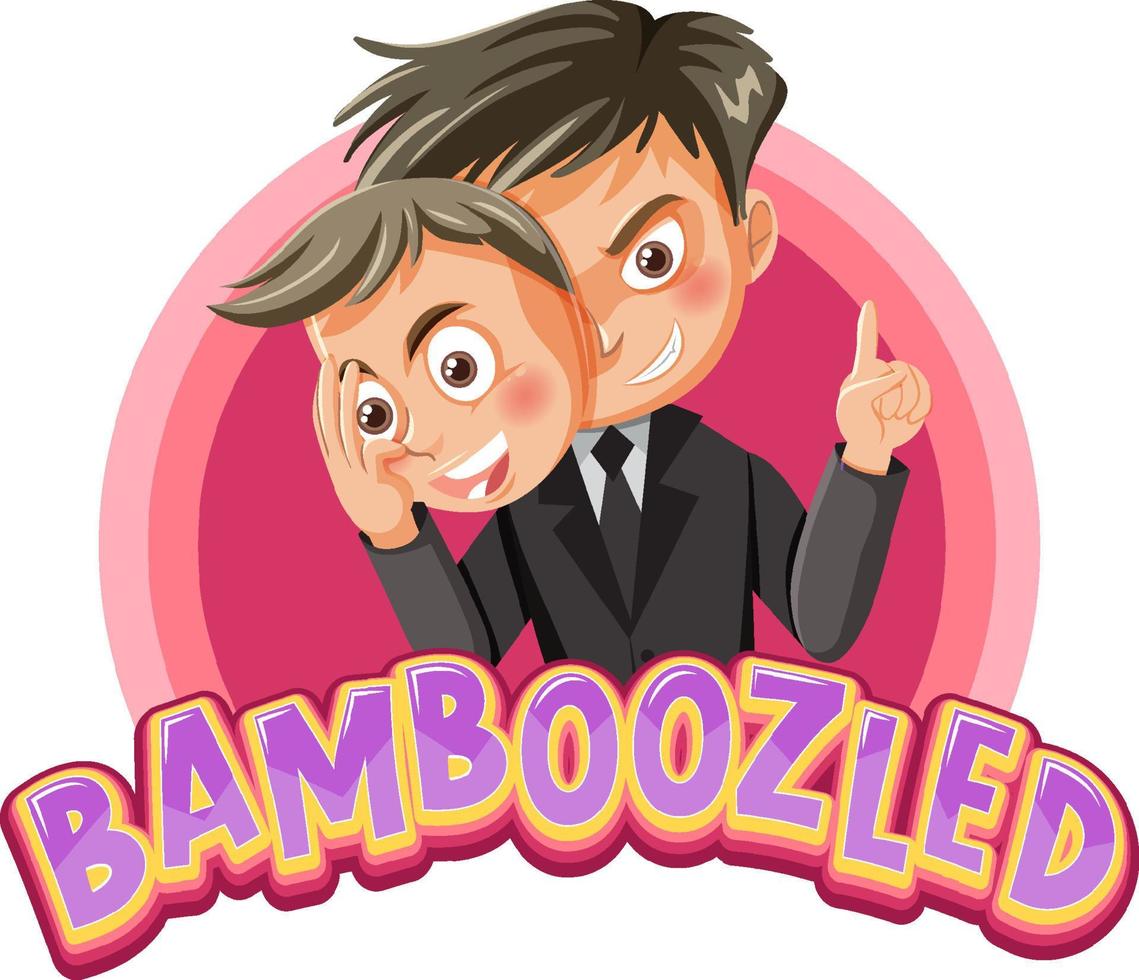 Bamboozled word text with cartoon character vector