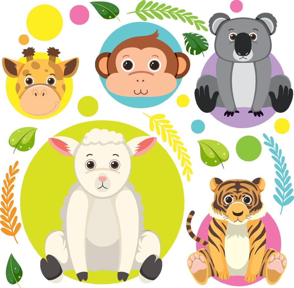 Cute animals seamless pattern vector