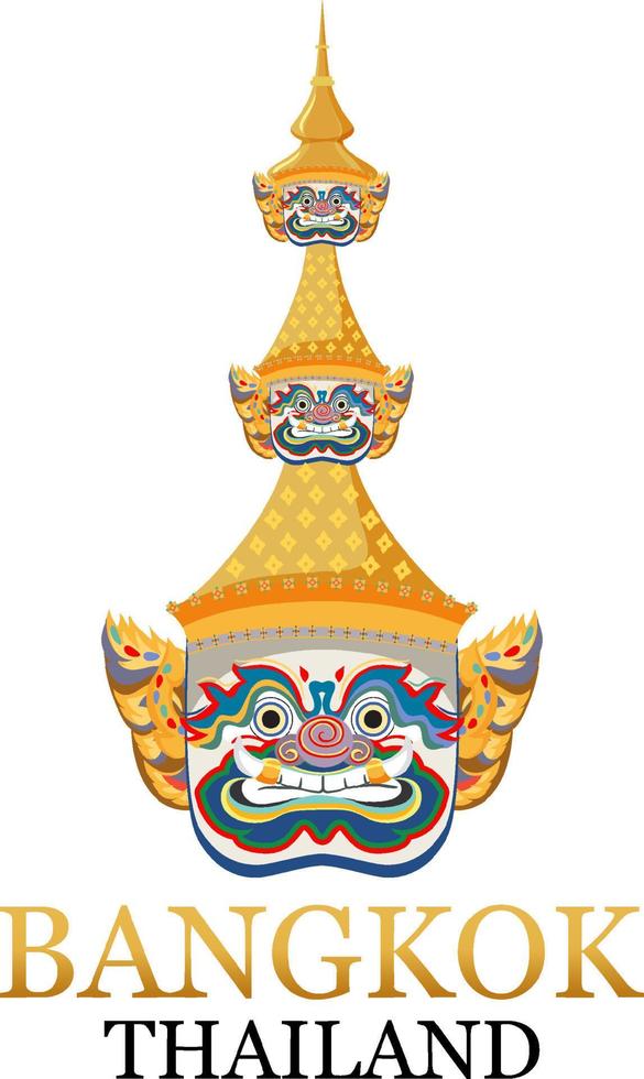 ramayana máscara gigante bangkok tailandia vector