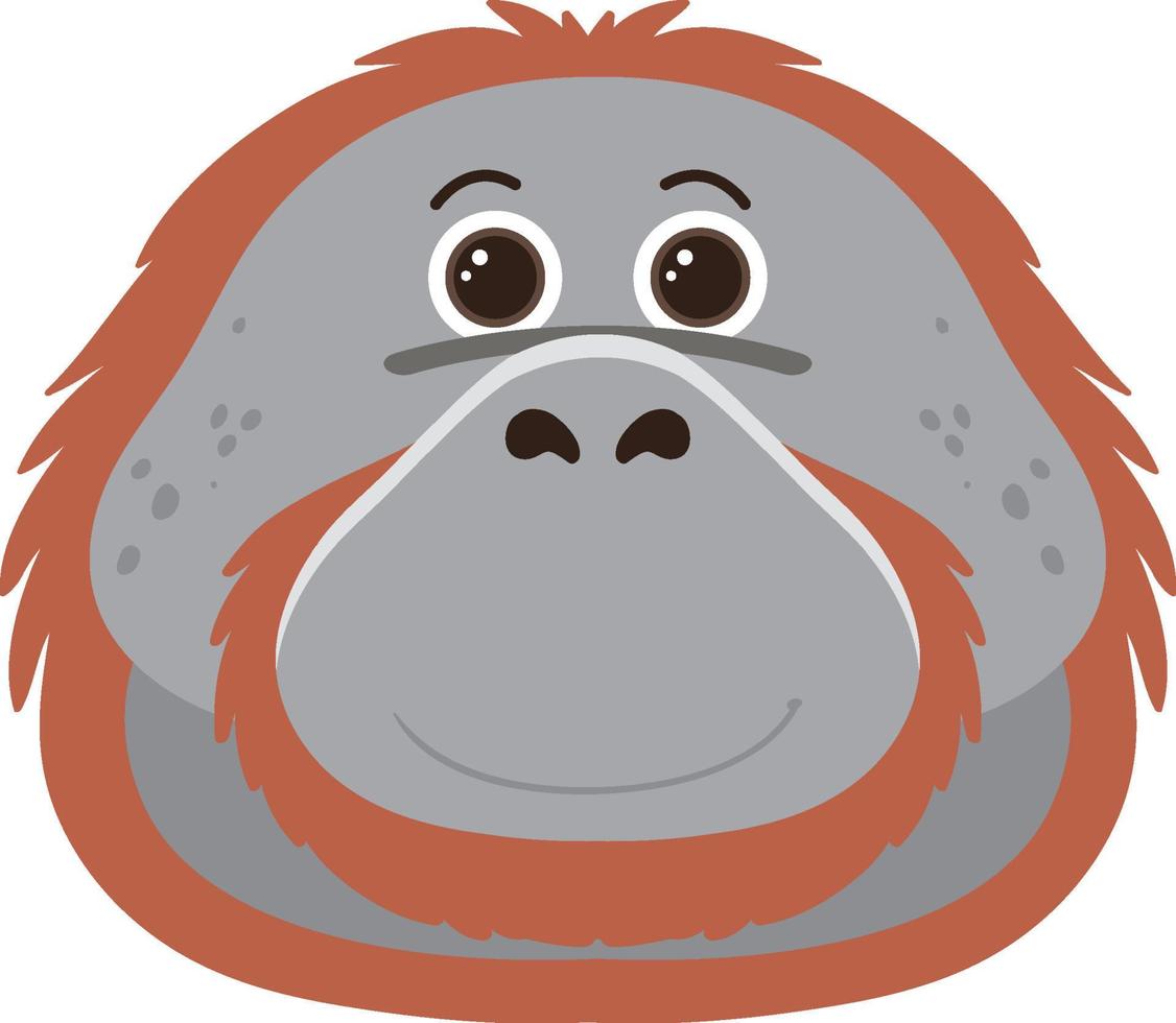 cabeza de orangután en estilo plano vector