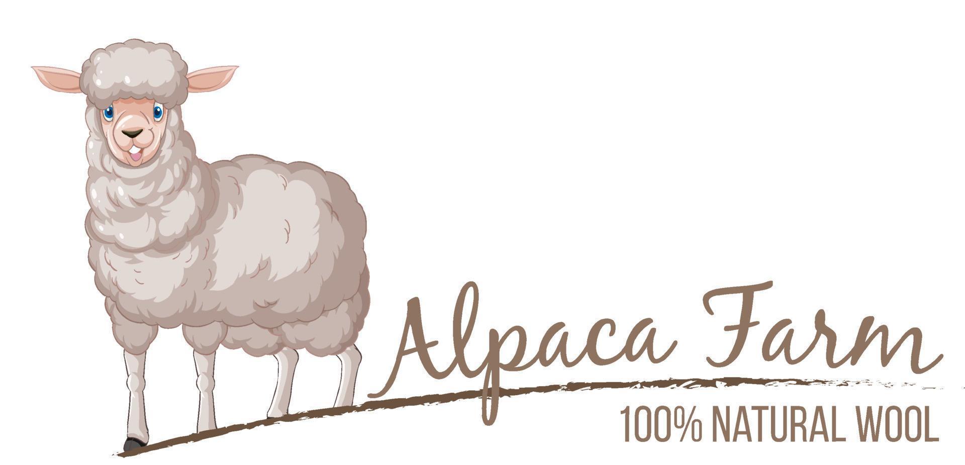 Alpaca farm logo for wool products vector