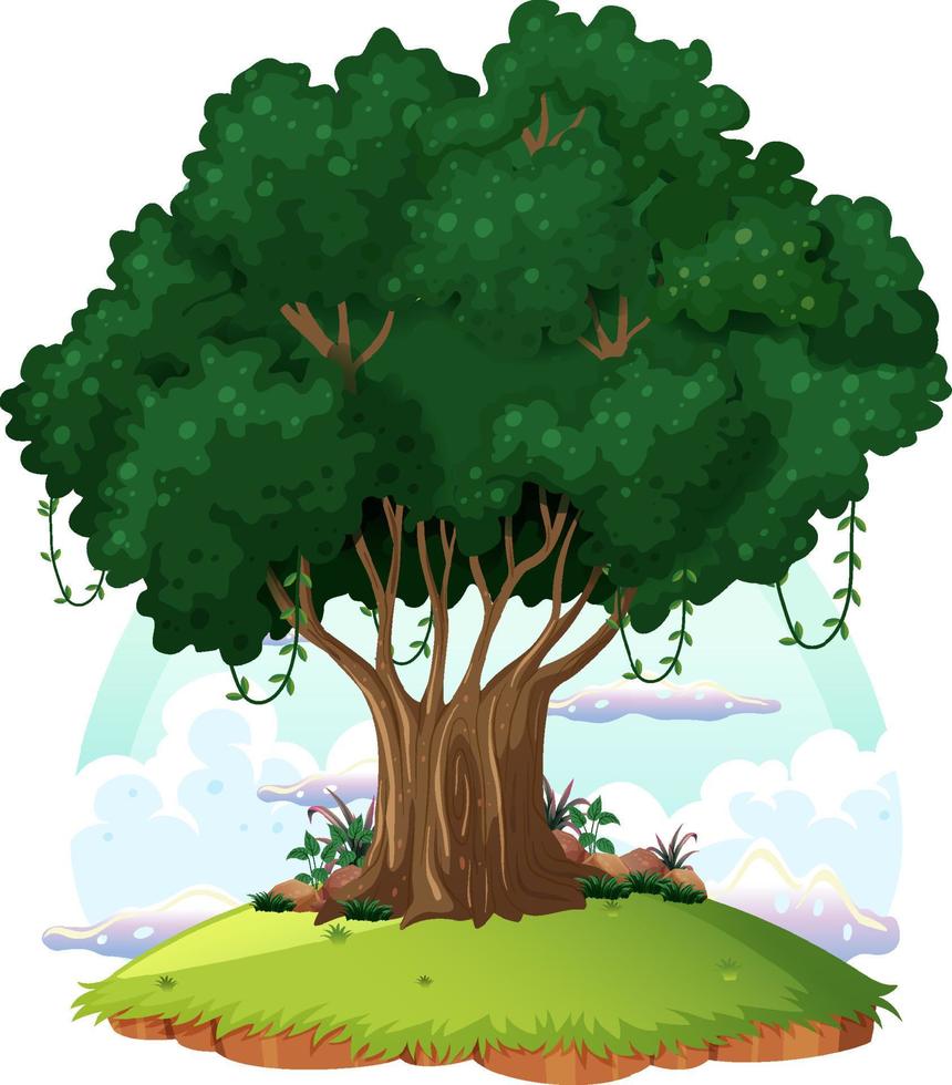 dibujos animados aislados de árbol grande vector