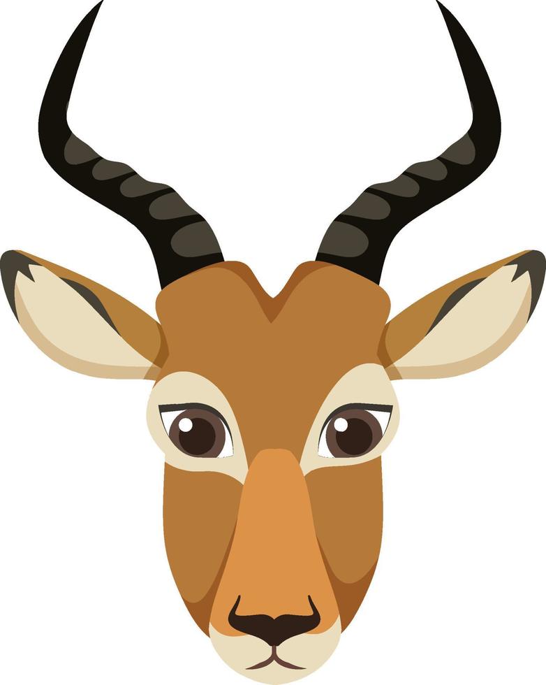 linda cabeza de impala en estilo plano vector