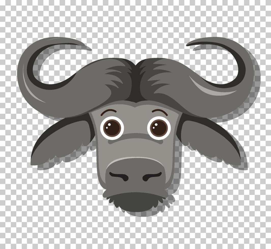 Cute buffalo in flat cartoon style vector