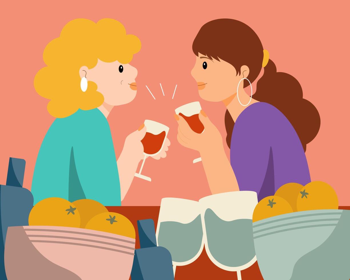 Young women relax with glasses of wine and fruits, bachelorette party. Cartoon illustration, clip art, vector 8332409 Vector Art at Vecteezy Young women relax with glasses of wine and fruits, bachelorette party. Cartoon illustration, clip art, vector 8332409 Vector Art at Vecteezy