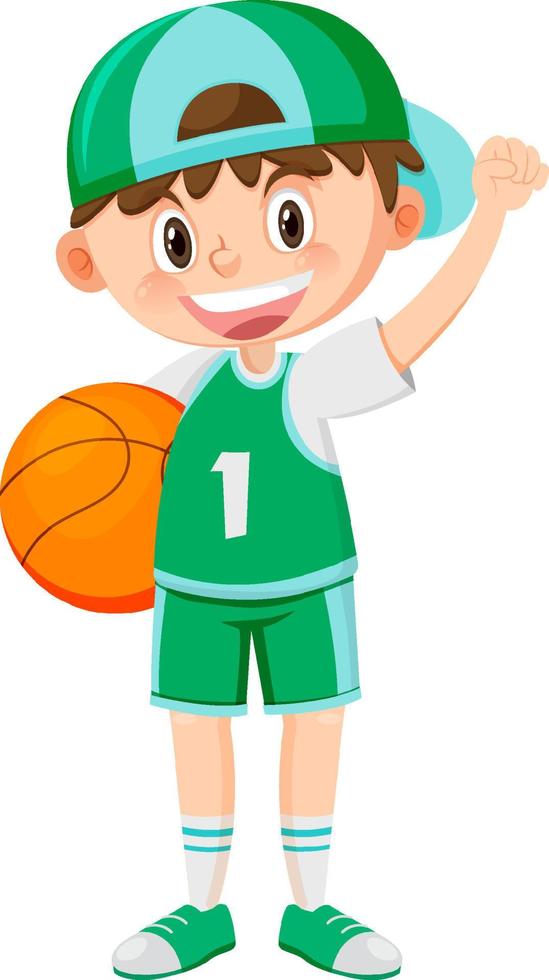 A boy playing basketball cartoon vector