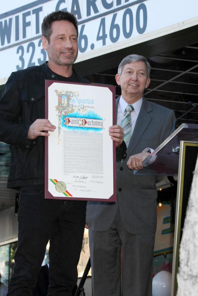 LOS ANGELES, JAN 25 - David Duchovny, Leron Gubler at the David Duchovny Hollywood Walk of Fame Star Ceremony at the Fox Theater on January 25, 2016 in Los Angeles, CA photo