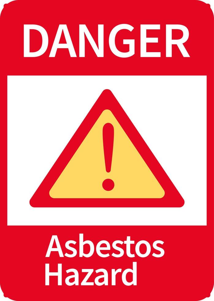 Danger asbestos hazard warning sign vector