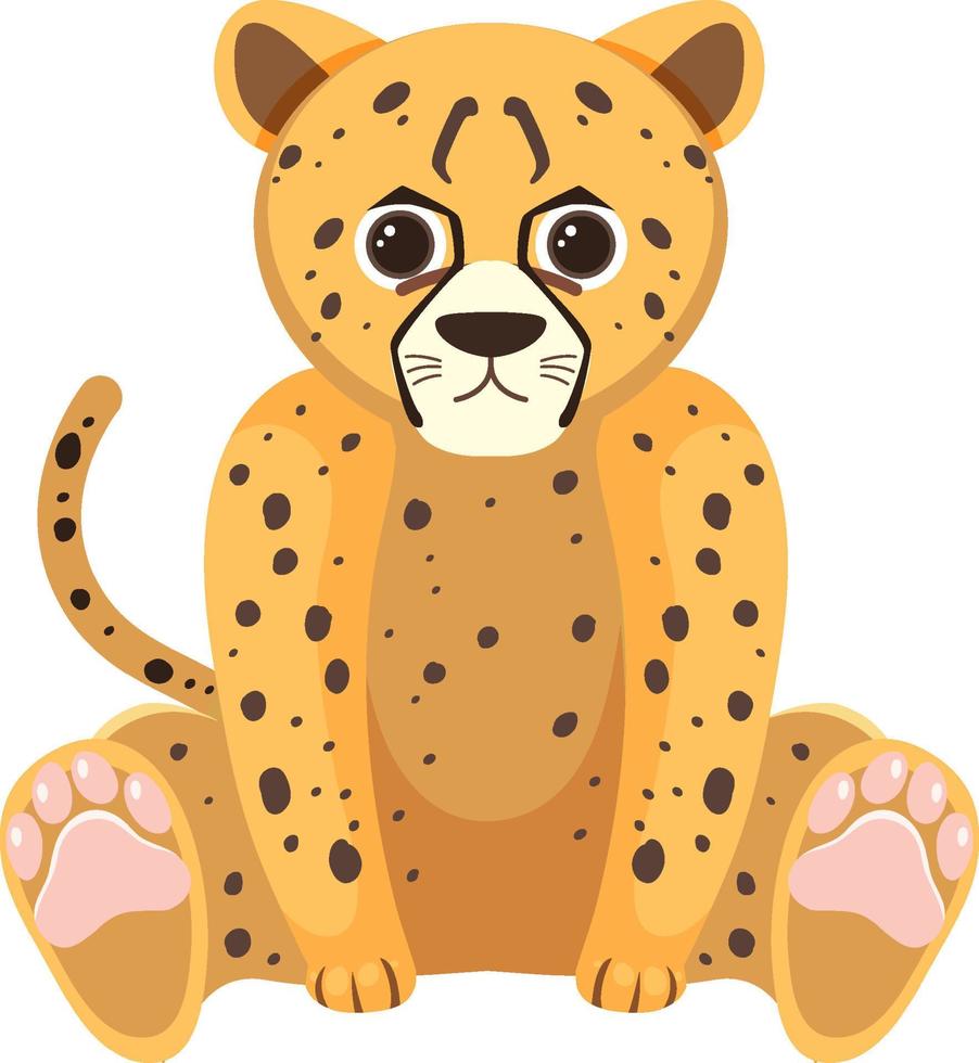 Cute cheetah in flat style vector