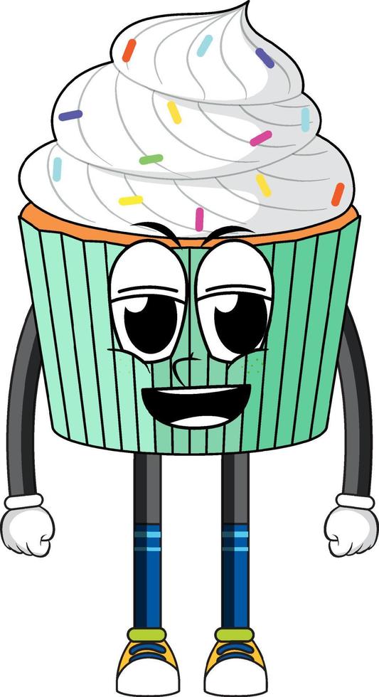 Cupcake with arms and legs vector