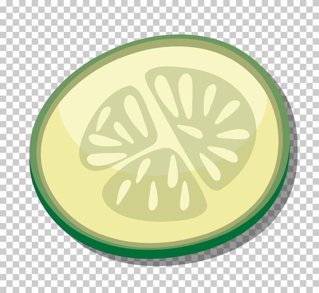 Isolated cucumber sliced on grid background vector