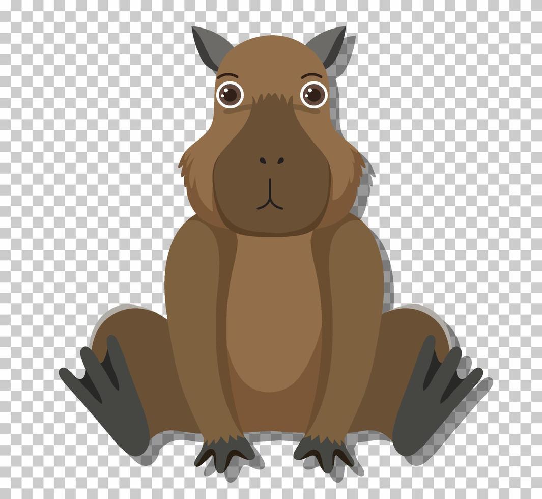 Cute capybara in flat cartoon style vector
