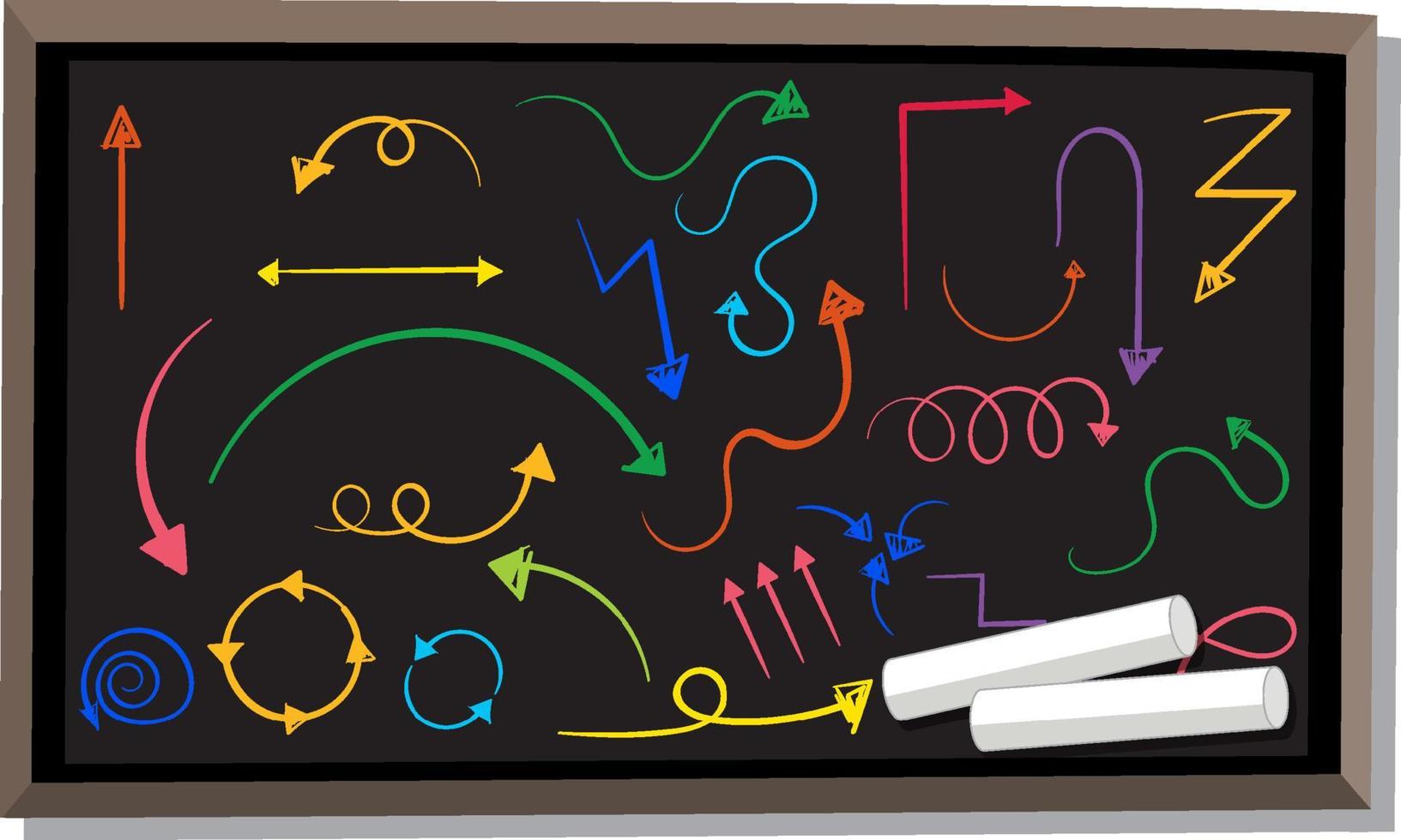 Hand drawn doodles on chalkboard vector