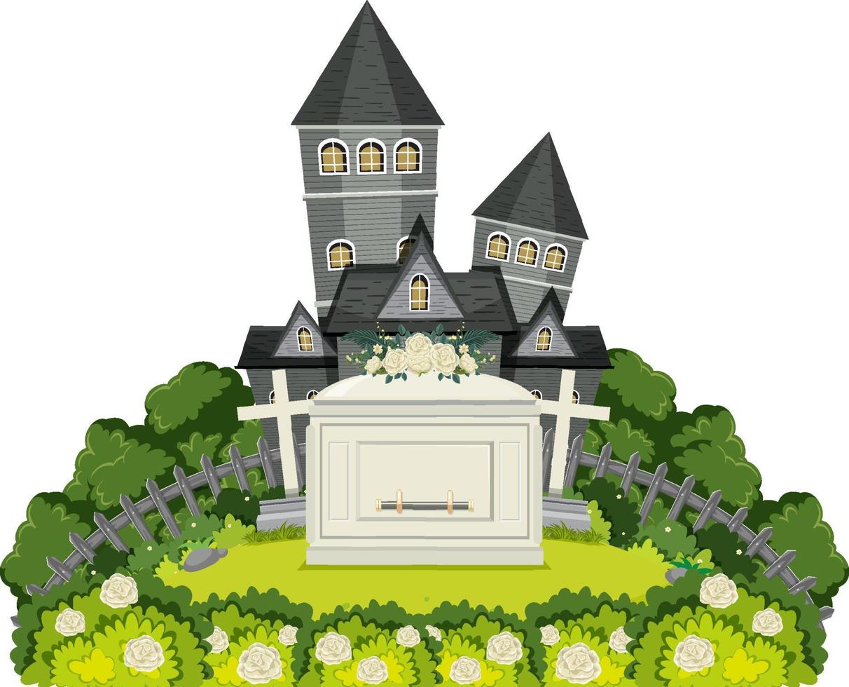Cemetery graveyard scene isolated vector