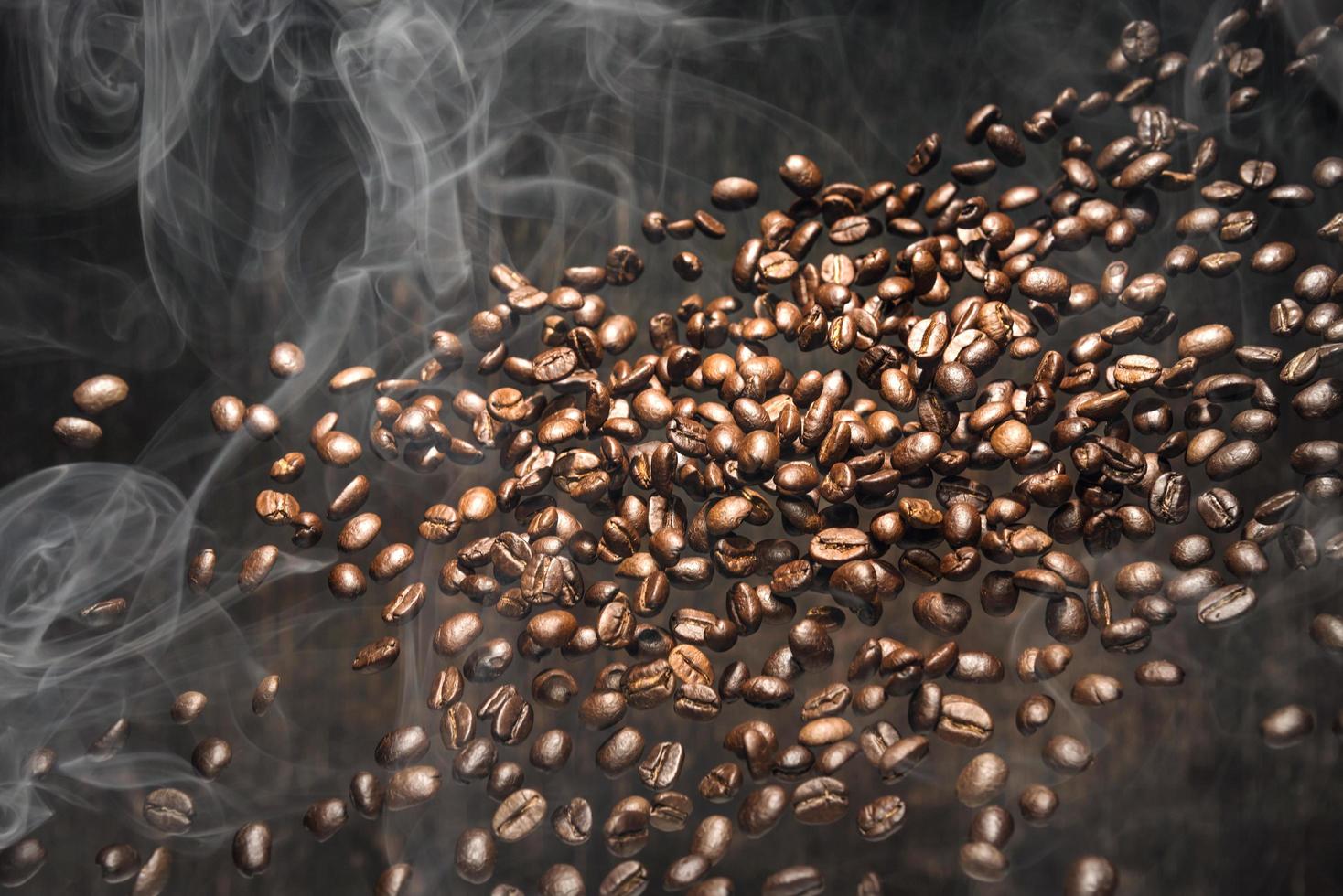 Coffee beans isolated on Black background. with copy space for your text photo