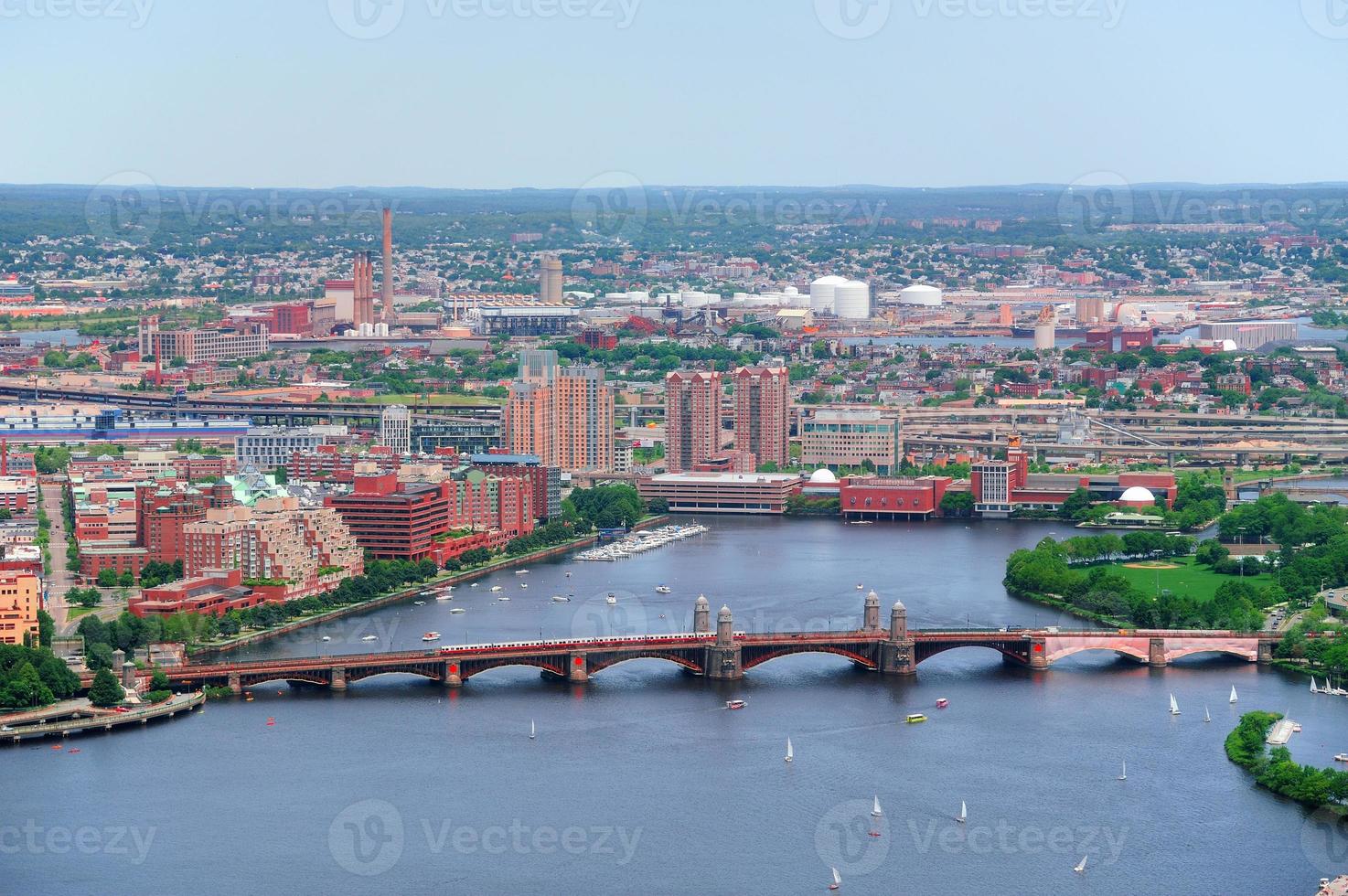 Bridge over River in Urban city photo