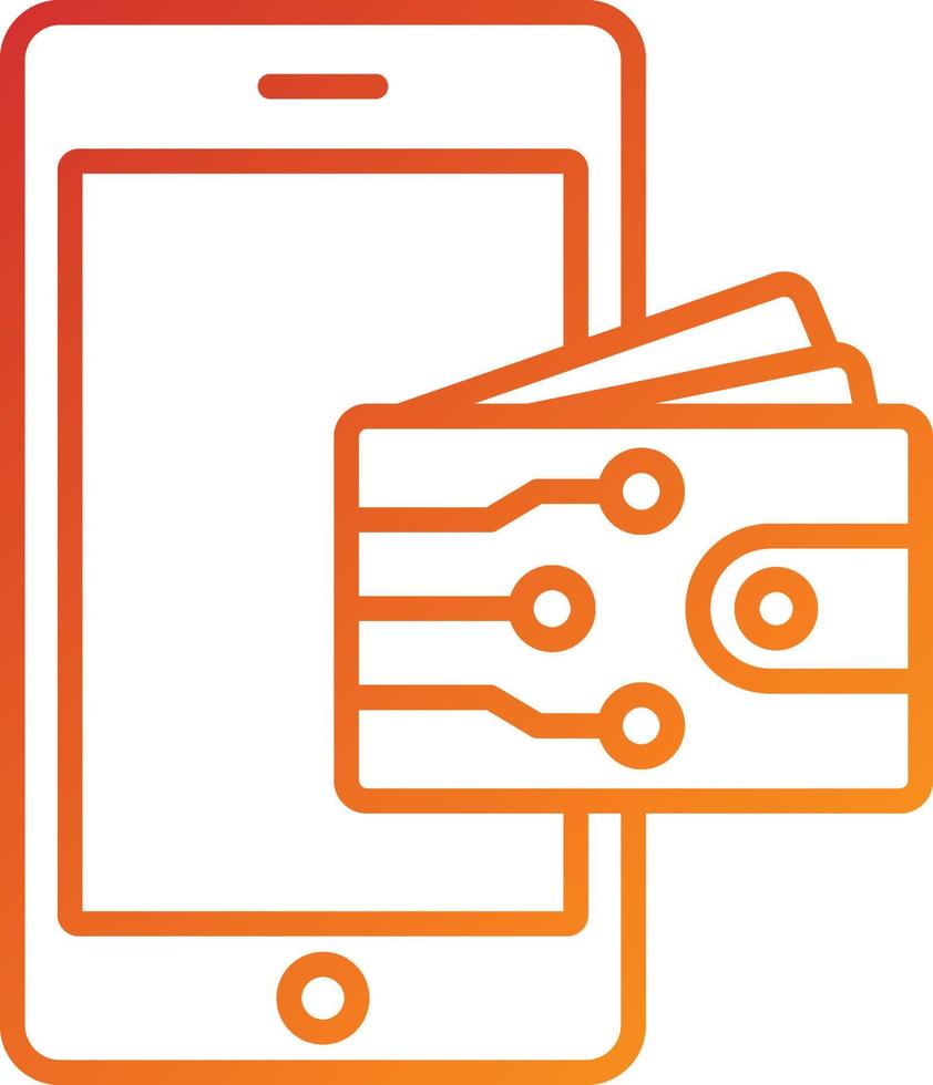 Digital Wallet Icon Style vector