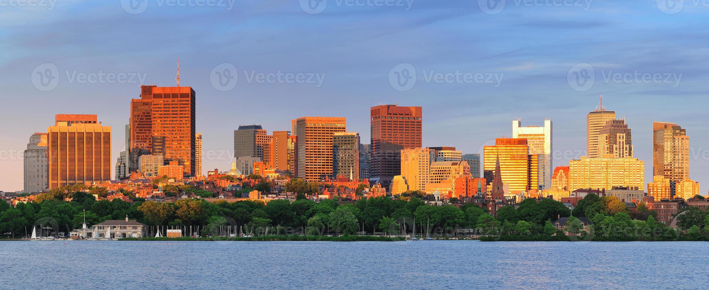 panorama del paisaje urbano de boston foto