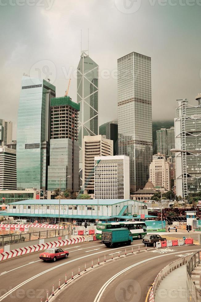 vista de la calle de hong kong foto