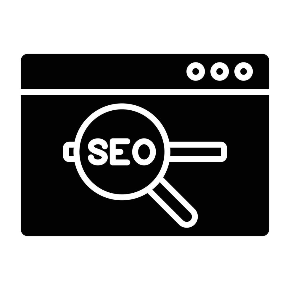 estilo de icono de seo de sitio web vector