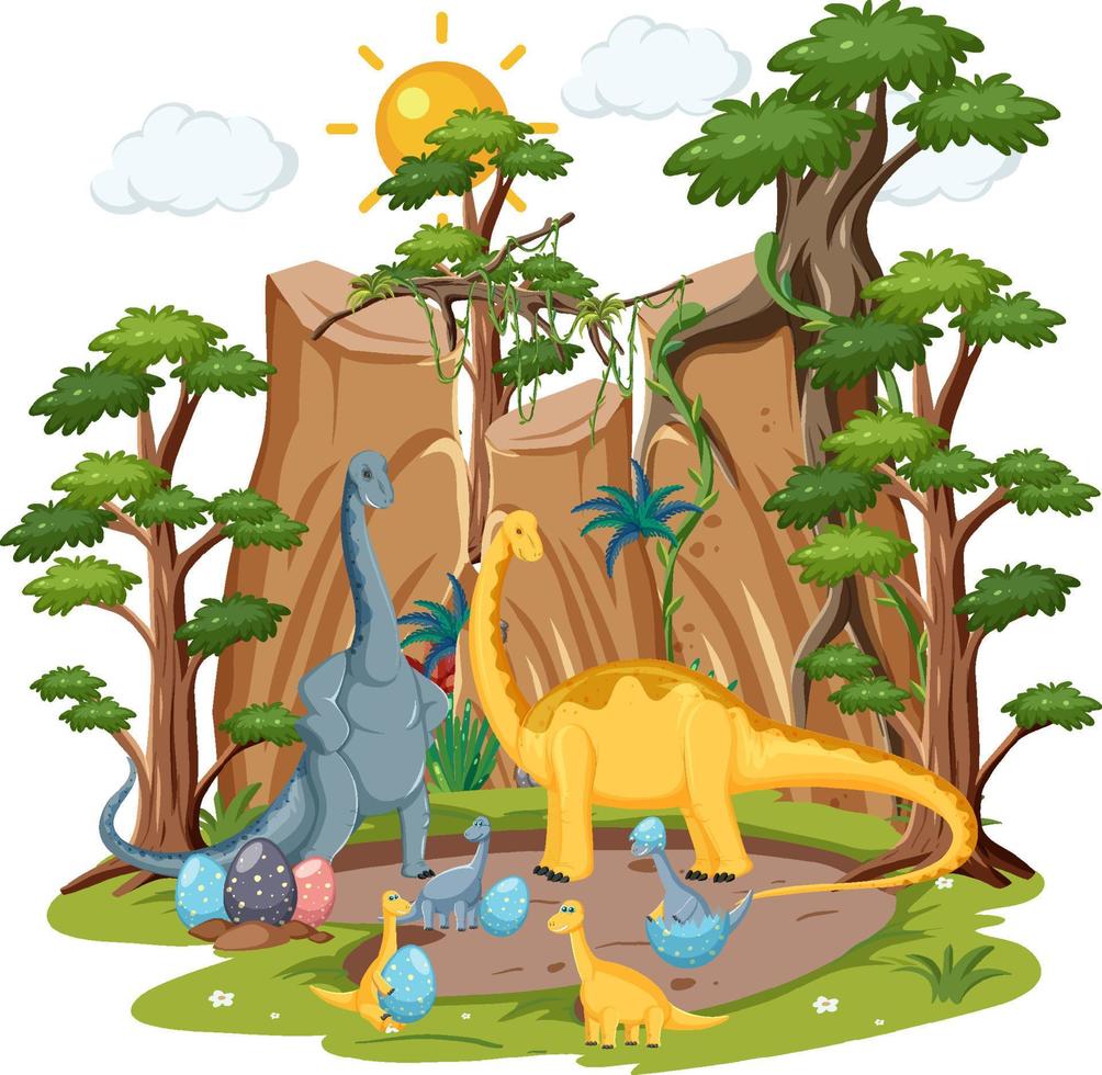Dinosaur in the forest isolated vector