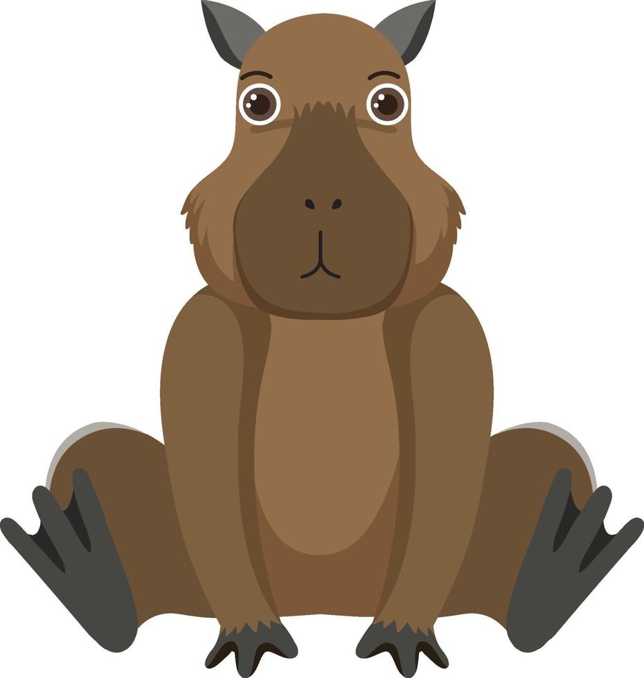 Cute capybara in flat style isolated vector