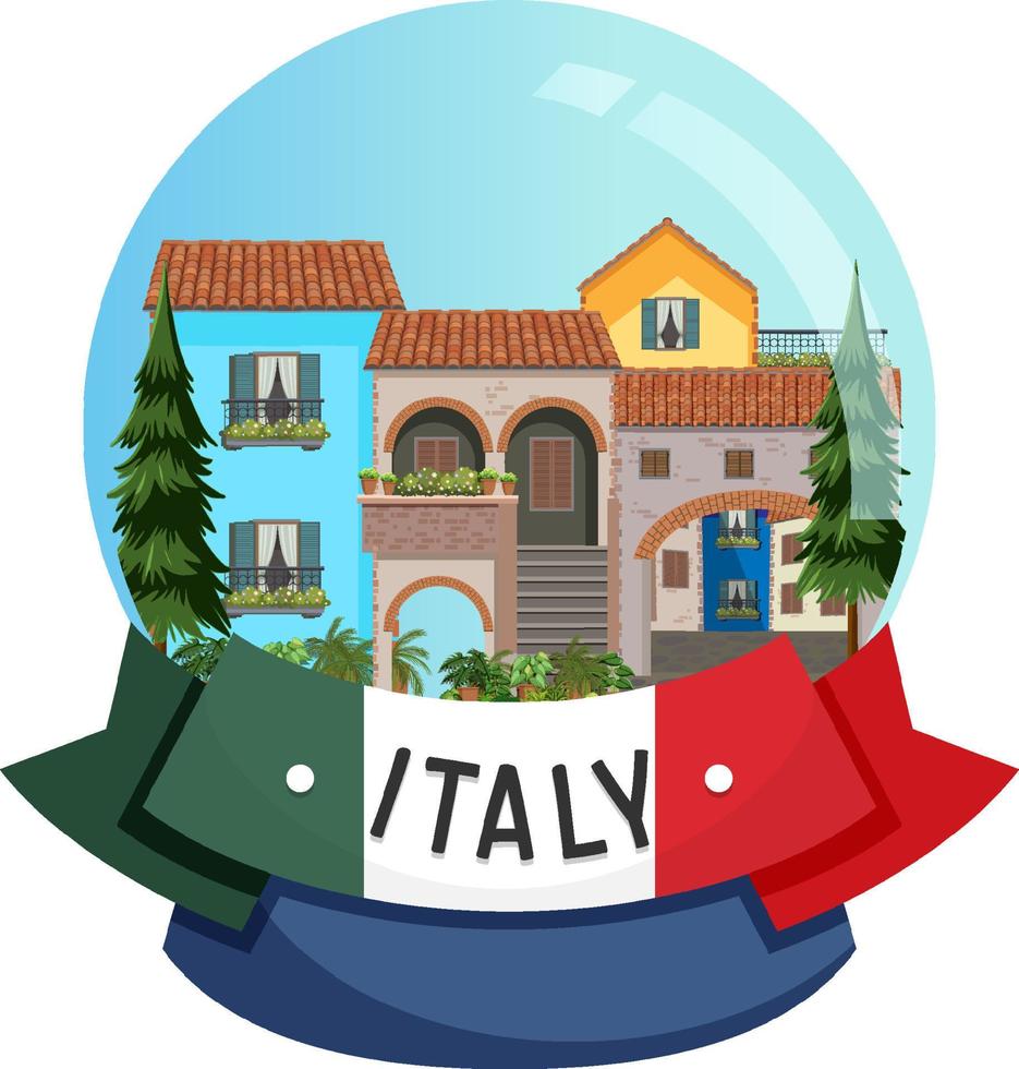 Italy banner label with house buildings vector