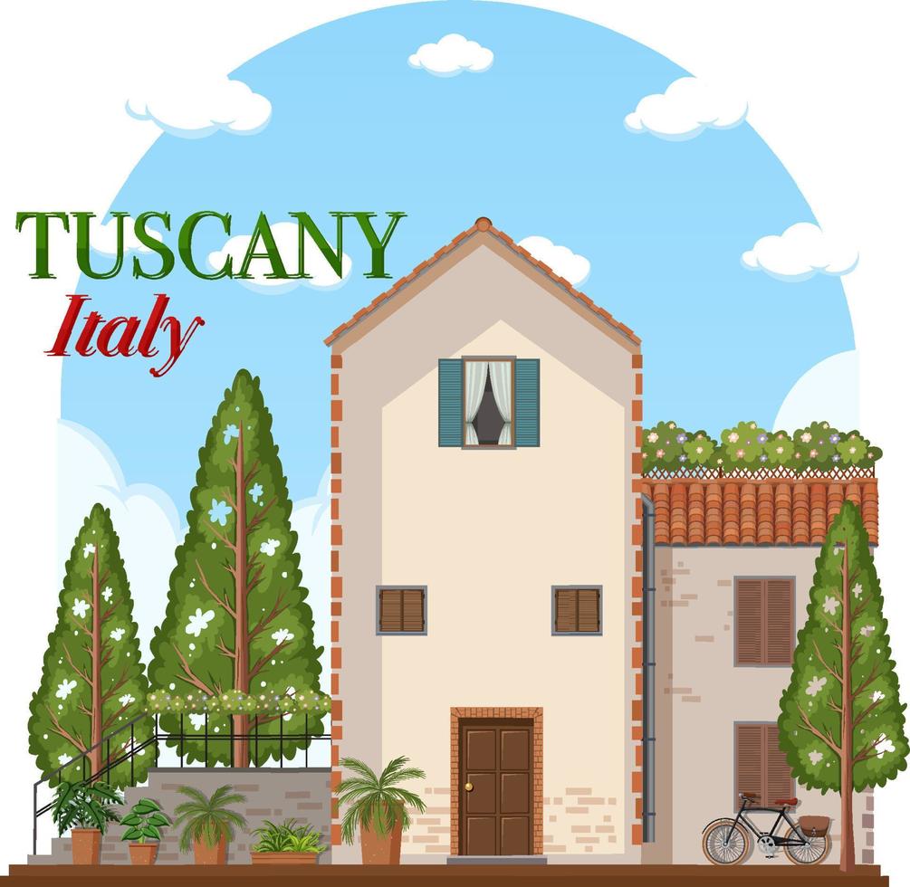 Tuscany Italy Landmark Logo Banner vector