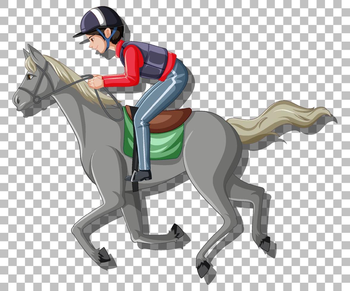 hombre montando un caballo aislado vector