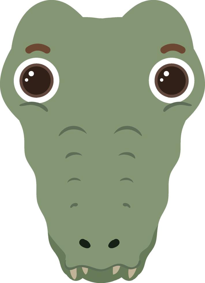 Cute crocodile head in flat style vector