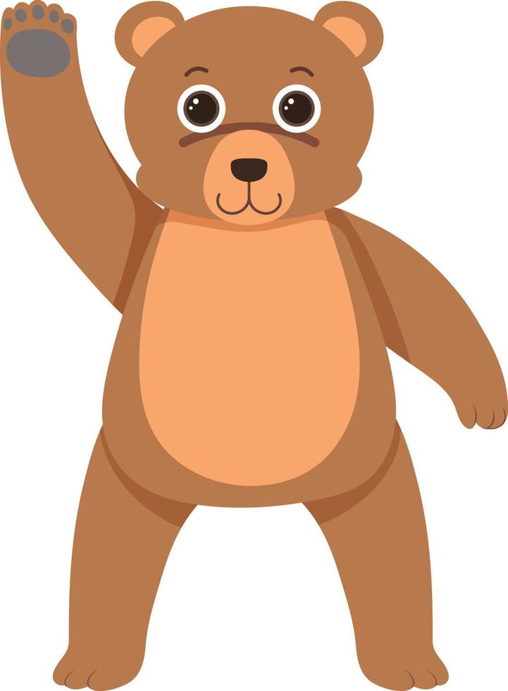 Cute bear in flat cartoon style vector