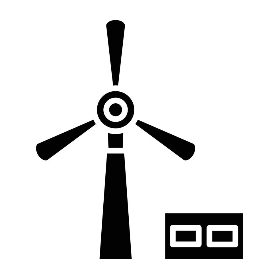 estilo de icono de energía eólica vector