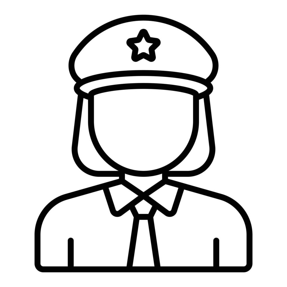 Lady Police Icon Style vector