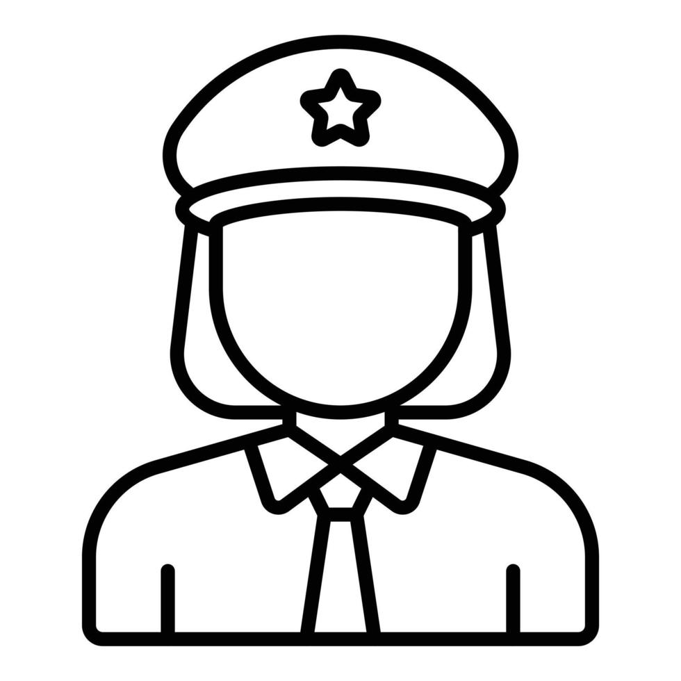 estilo de icono de dama policía vector