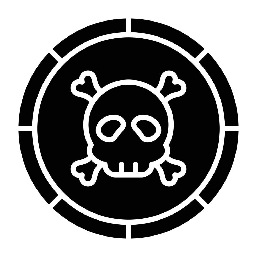 estilo de icono de moneda pirata vector
