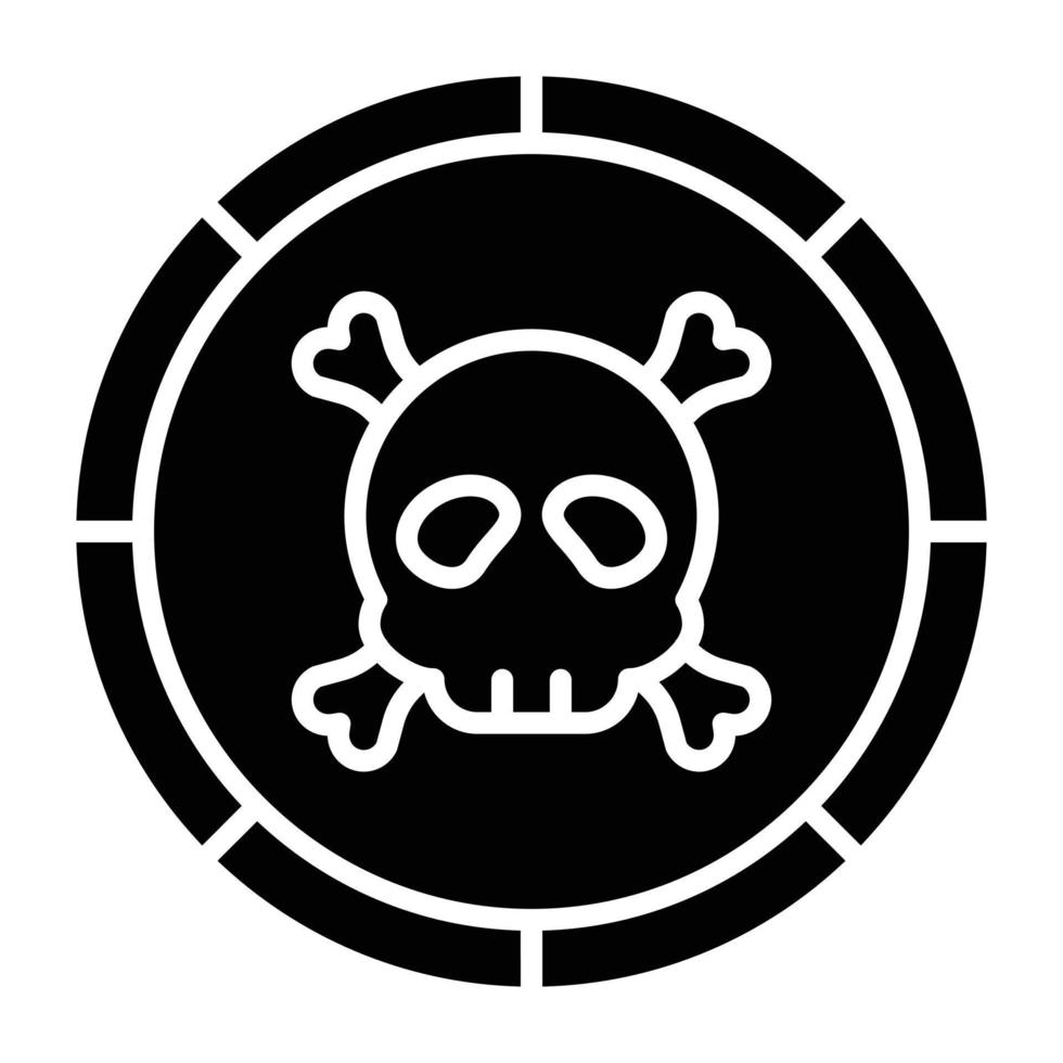 Pirate Coin Icon Style vector