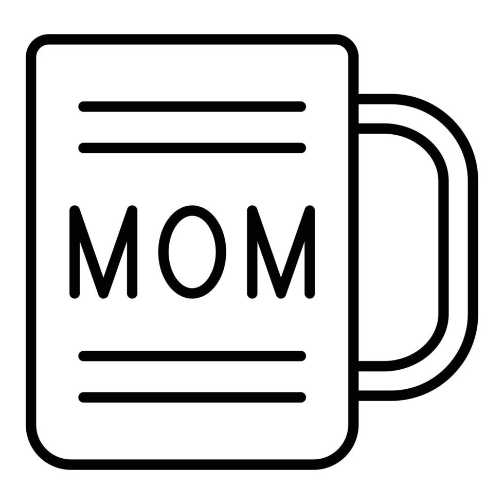 estilo de icono de taza de mamá vector