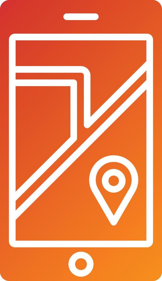 estilo de icono de gps móvil vector