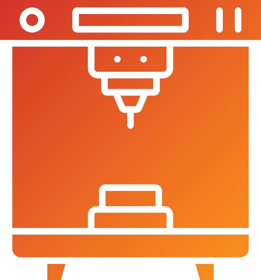3d Printer Icon Style vector