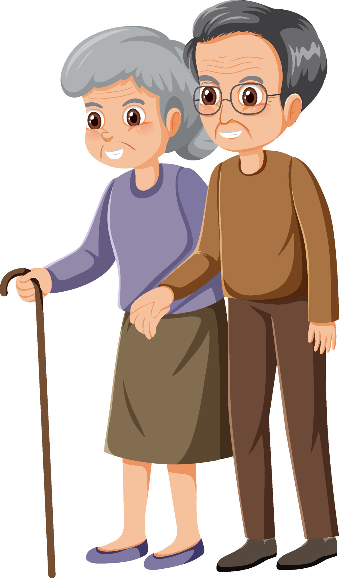 Elderly couple cartoon character 8334790 Vector Art at Vecteezy