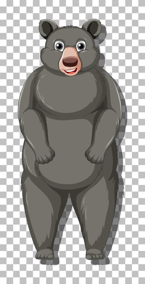 Black bear cartoon character isolated vector