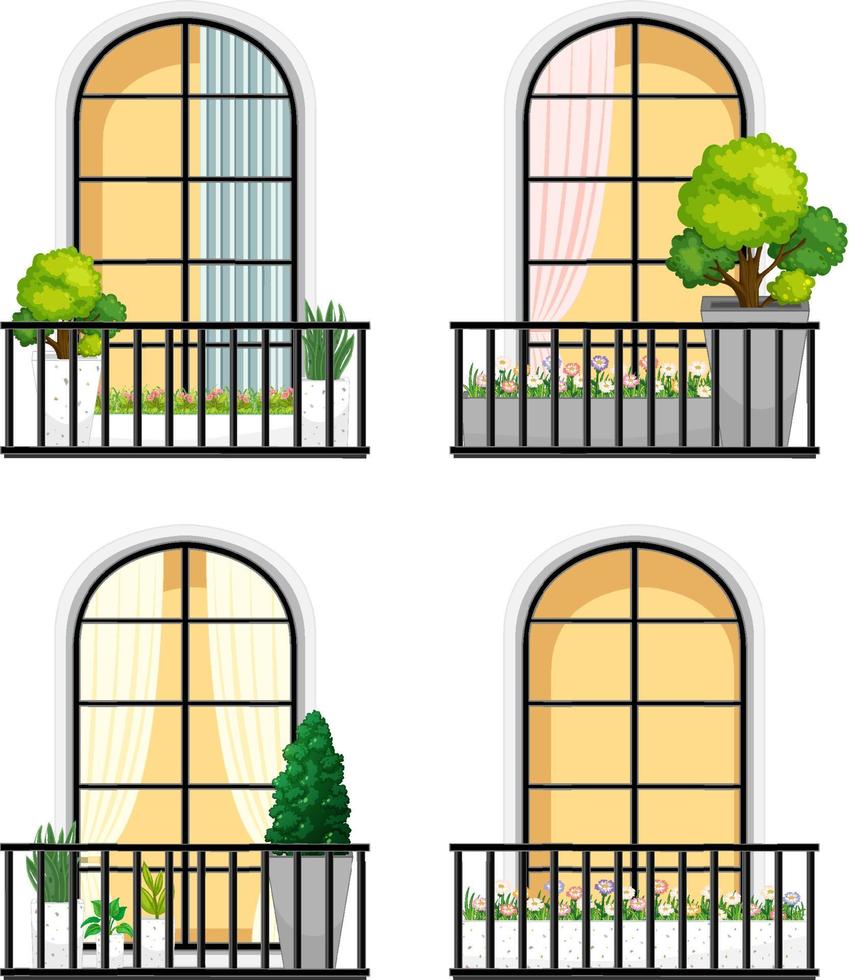 Apartment building balcony facade vector