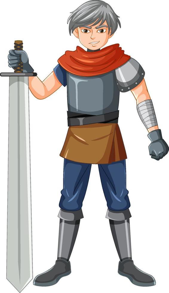 A knight cartoon character on white background vector