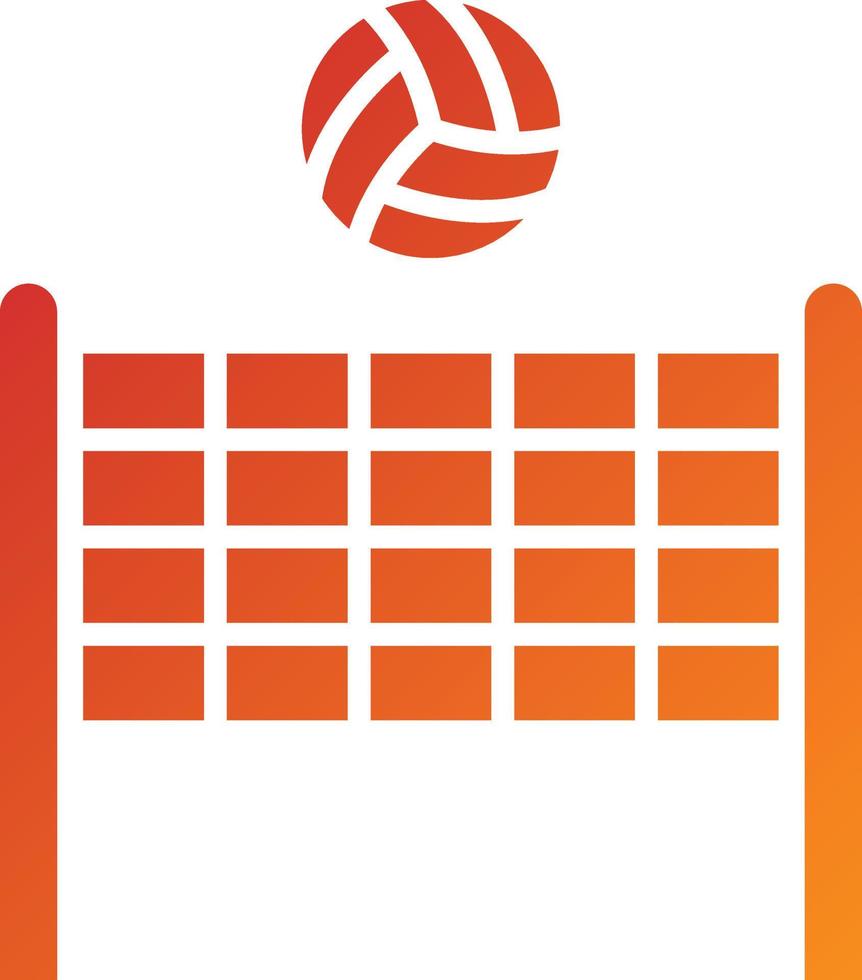 estilo de icono de red de voleibol vector